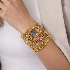 Alexis Bittar Rare gold filigree statement cuff - Couture Collection-Signed Bag